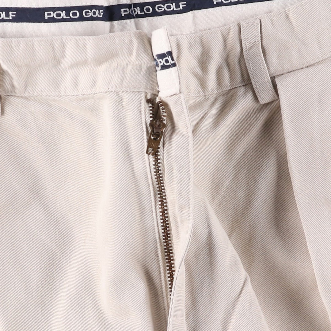 Ralph Lauren POLO GOLF Two-pleat Chino Pants, Made in USA, Men's, Size W37 cotton Beige type Vintage Second Hand