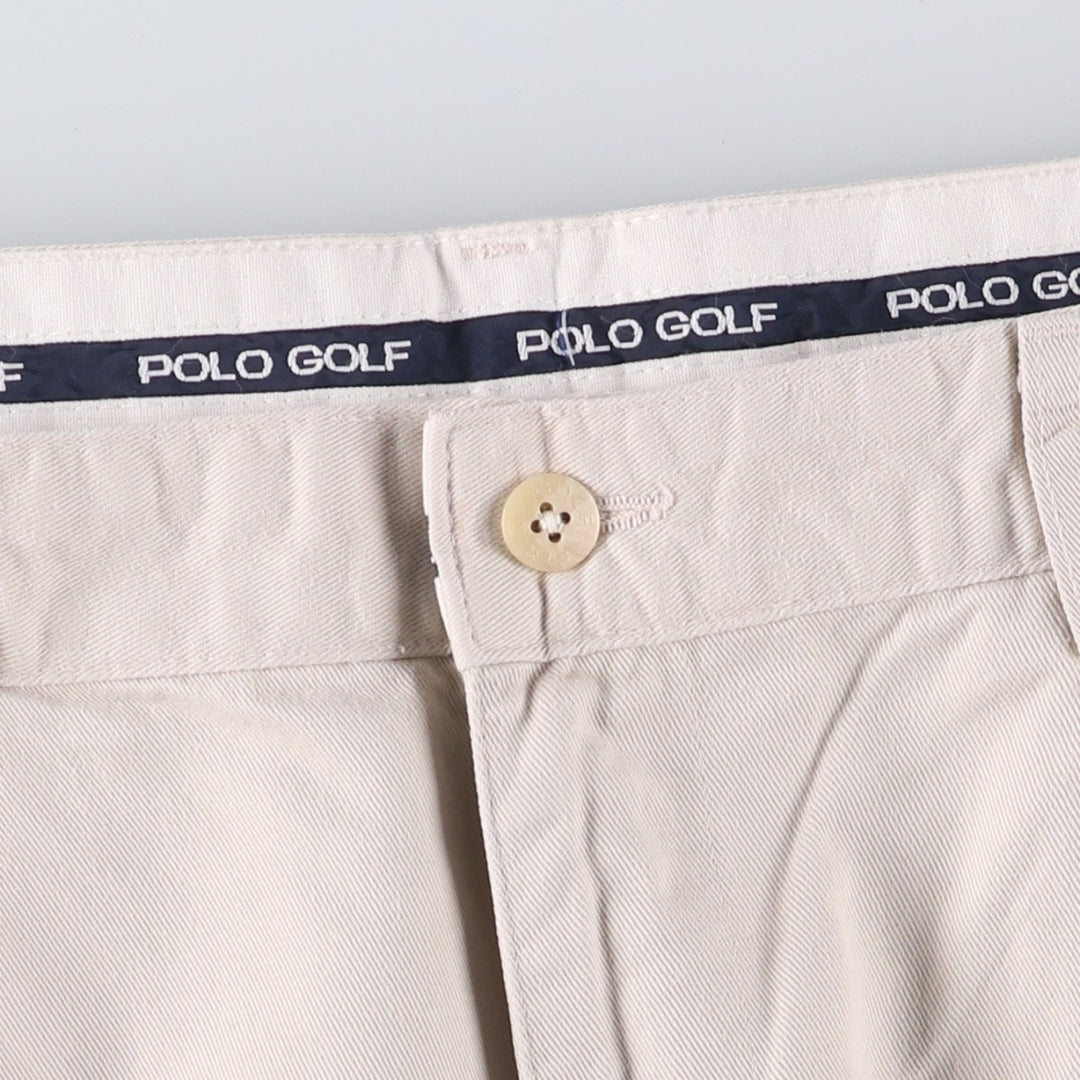 Ralph Lauren POLO GOLF Two-pleat Chino Pants, Made in USA, Men's, Size W37 cotton Beige type Vintage Second Hand