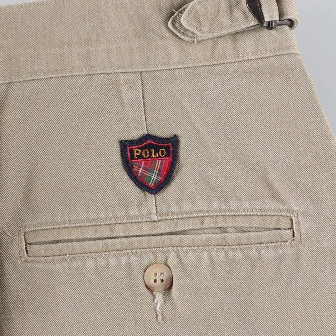 Vintage 90'S Ralph Lauren POLO GOLF two-pleat chino pants, made in the USA, men's size W32. cotton Beige type Vintage Second Hand