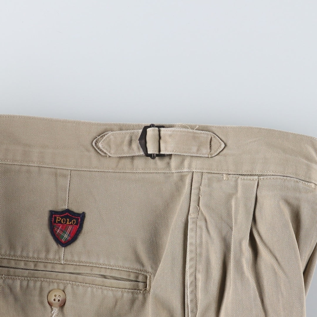 Vintage 90'S Ralph Lauren POLO GOLF two-pleat chino pants, made in the USA, men's size W32. cotton Beige type Vintage Second Hand