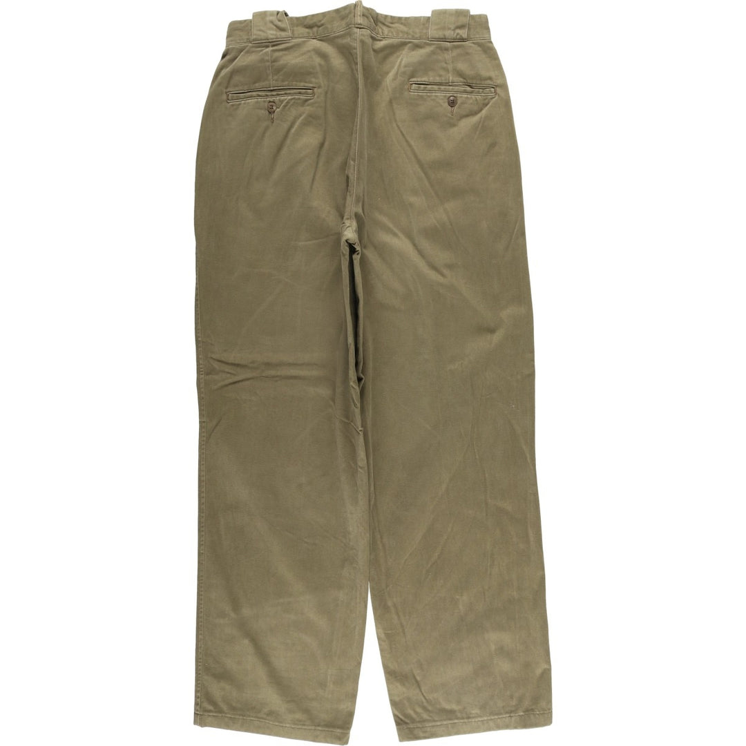 90'S Ralph Lauren POLO by Ralph Lauren Two-pleat Chino Pants Made in USA Men's W33 Vintage cotton Khaki type sage green Vintage Second Hand