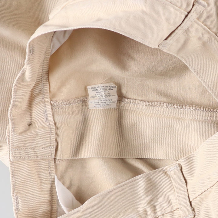 Vintage 90'S Ralph Lauren POLO by Ralph Lauren two-pleat chino pants, made in the USA, men's size W31. cotton Beige type Vintage Second Hand