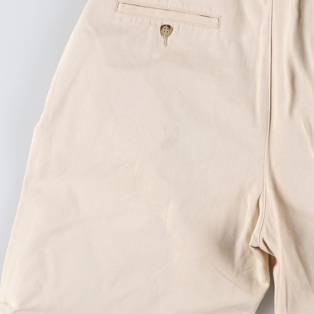 Vintage 90'S Ralph Lauren POLO by Ralph Lauren two-pleat chino pants, made in the USA, men's size W31. cotton Beige type Vintage Second Hand