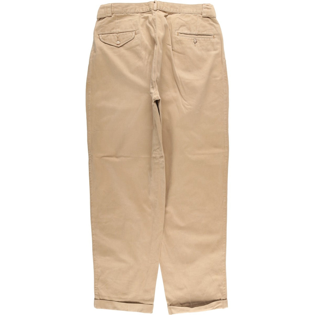 90'S Ralph Lauren POLO by Ralph Lauren Two-pleat Chino Pants Made in USA Men's W34 Vintage unclear Beige type Vintage Second Hand