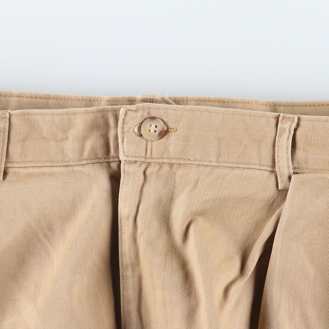 90'S Ralph Lauren POLO by Ralph Lauren Two-pleat Chino Pants Made in USA Men's W34 Vintage unclear Beige type Vintage Second Hand