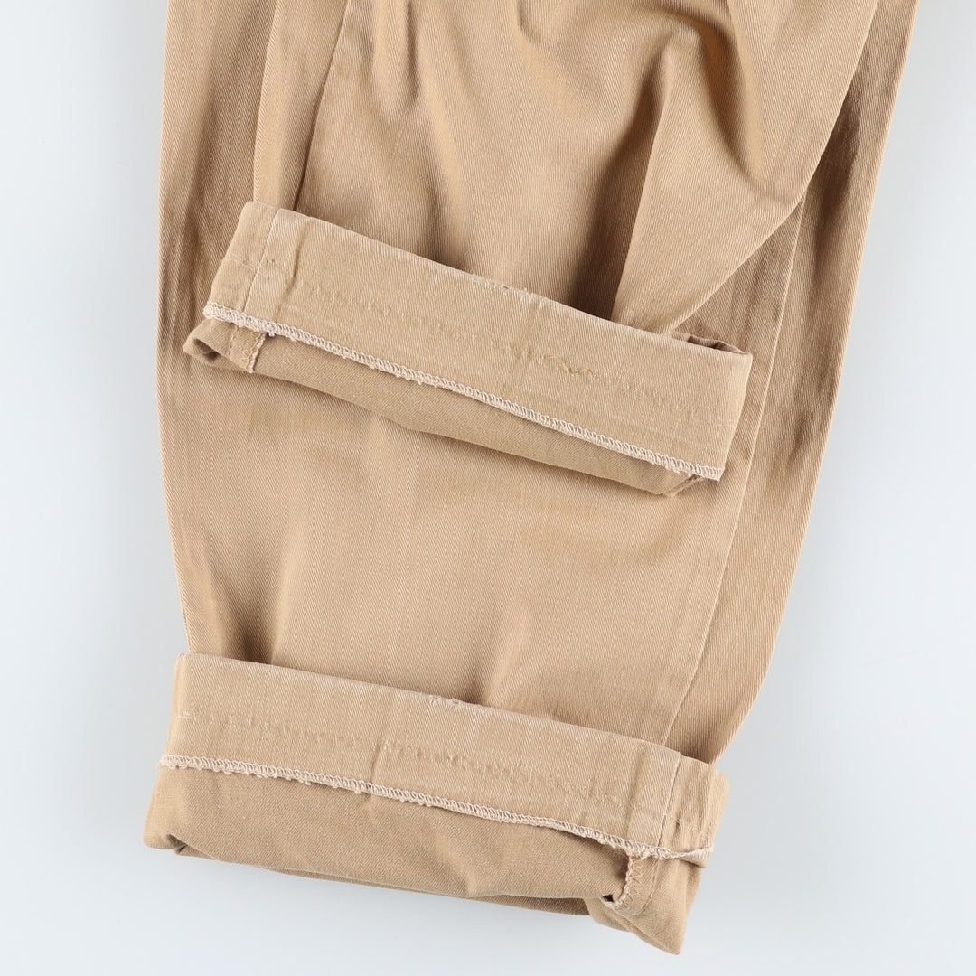 90'S Ralph Lauren POLO by Ralph Lauren Two-pleat Chino Pants Made in USA Men's W34 Vintage unclear Beige type Vintage Second Hand