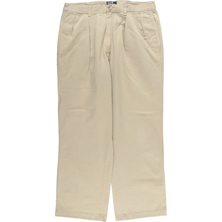90'S Ralph Lauren POLO by Ralph Lauren Two-pleat Chino Pants Made in USA Men's W35 Vintage cotton Beige type Vintage Second Hand