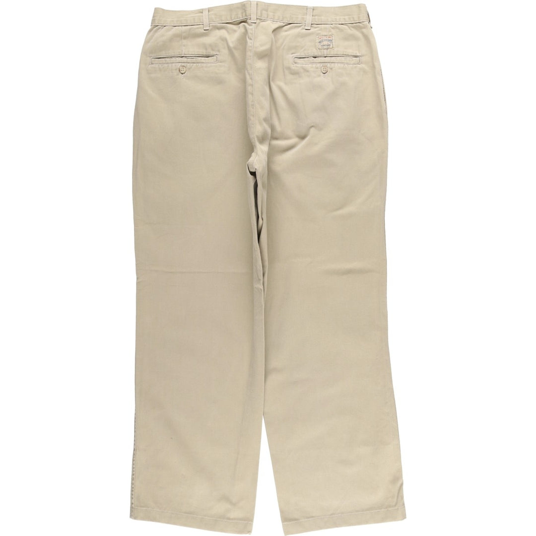 90'S Ralph Lauren POLO by Ralph Lauren Two-pleat Chino Pants Made in USA Men's W35 Vintage cotton Beige type Vintage Second Hand