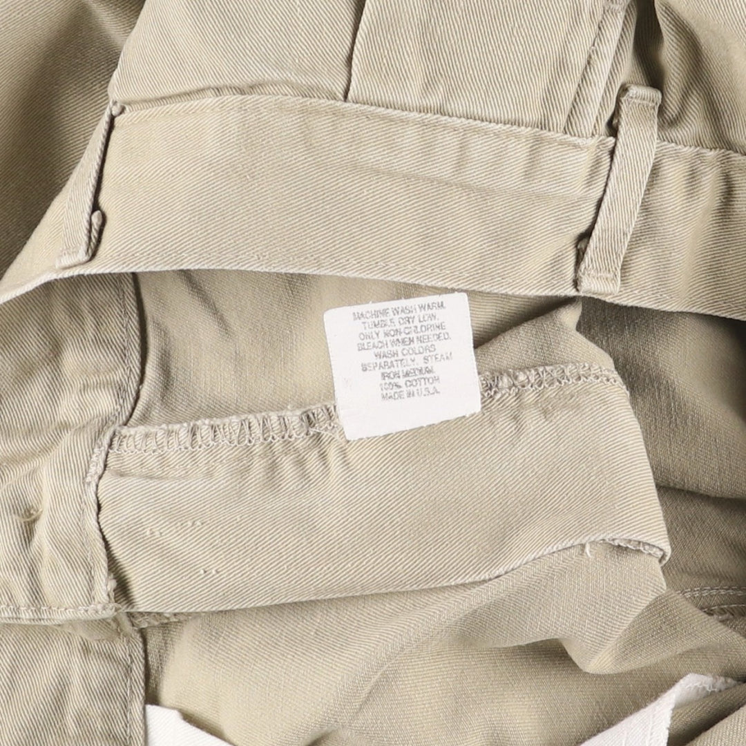 90'S Ralph Lauren POLO by Ralph Lauren Two-pleat Chino Pants Made in USA Men's W35 Vintage cotton Beige type Vintage Second Hand