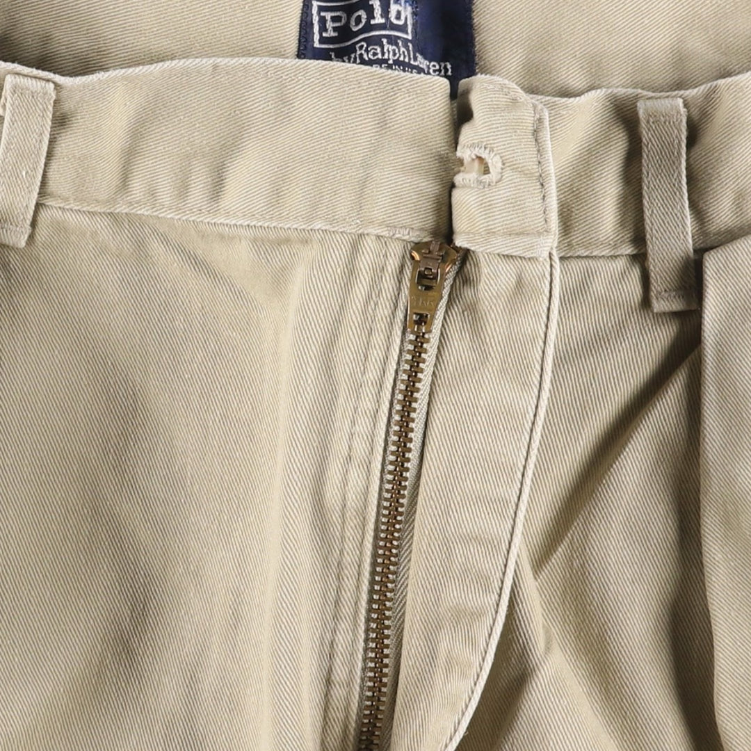 90'S Ralph Lauren POLO by Ralph Lauren Two-pleat Chino Pants Made in USA Men's W35 Vintage cotton Beige type Vintage Second Hand