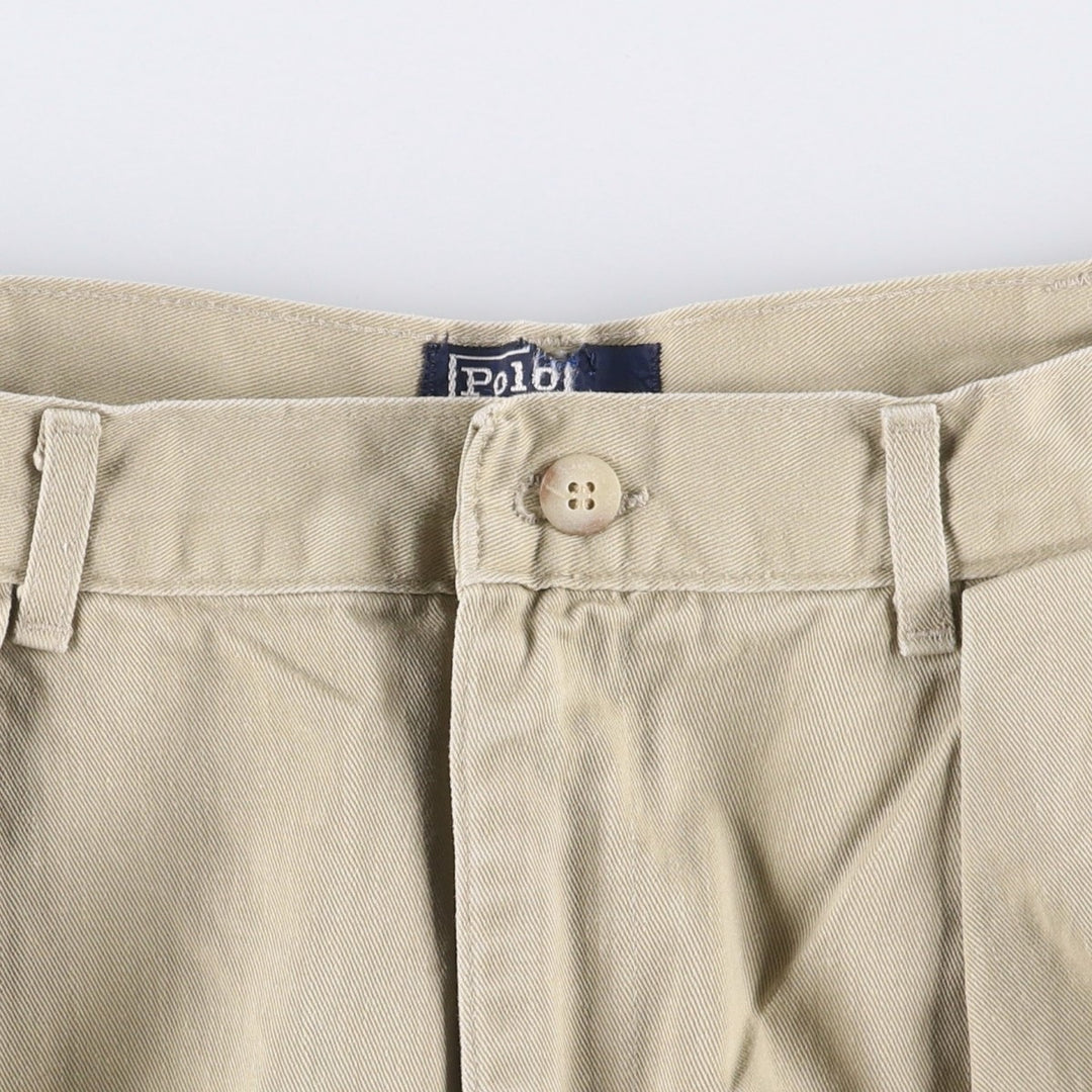 90'S Ralph Lauren POLO by Ralph Lauren Two-pleat Chino Pants Made in USA Men's W35 Vintage cotton Beige type Vintage Second Hand