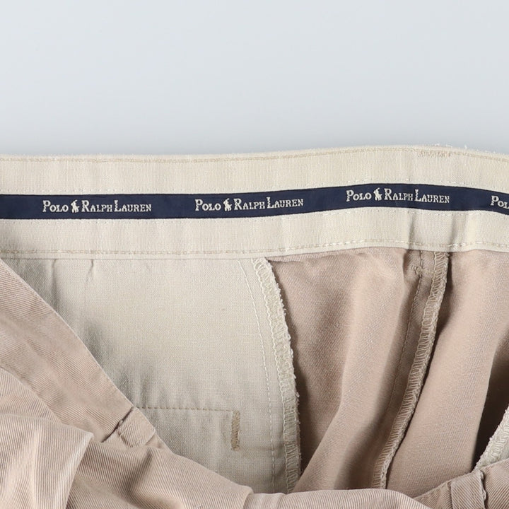 Vintage 90'S Ralph Lauren Polo Ralph Lauren two-pleat chino pants, made in the USA, men's size W32. cotton Beige type Vintage Second Hand