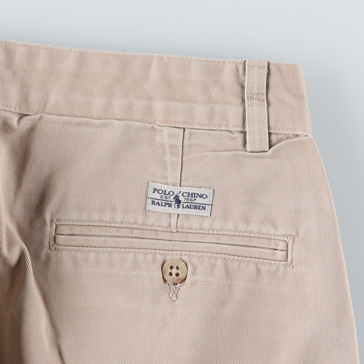 Vintage 90'S Ralph Lauren Polo Ralph Lauren two-pleat chino pants, made in the USA, men's size W32. cotton Beige type Vintage Second Hand