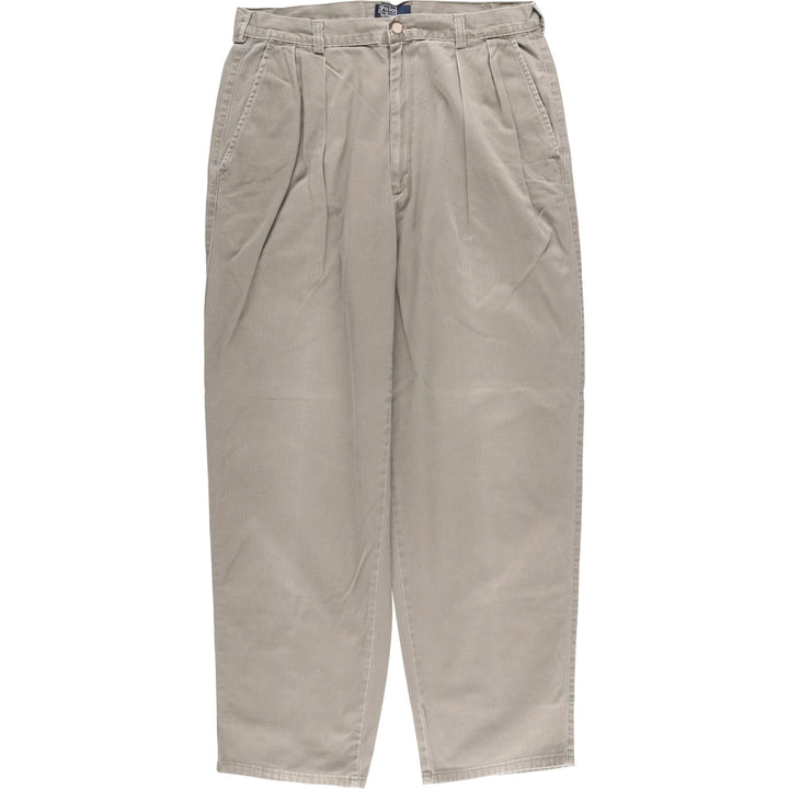 Vintage 90'S Ralph Lauren POLO by Ralph Lauren two-pleat chino pants, made in the USA, men's size W33. unclear Khaki type sage green Vintage Second Hand