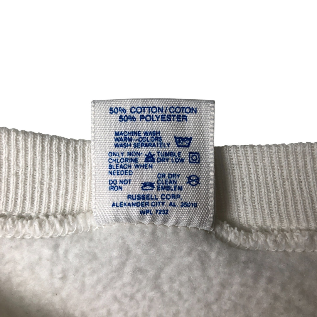 Vintage 80s-90'S Jerzees Super Sweats printed sweatshirt, made in the USA, size L, men's cotton white type Vintage Second Hand