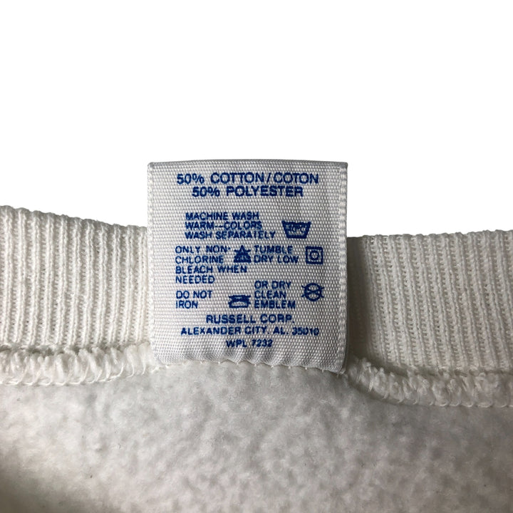 Vintage 80s-90'S Jerzees Super Sweats printed sweatshirt, made in the USA, size L, men's cotton white type Vintage Second Hand