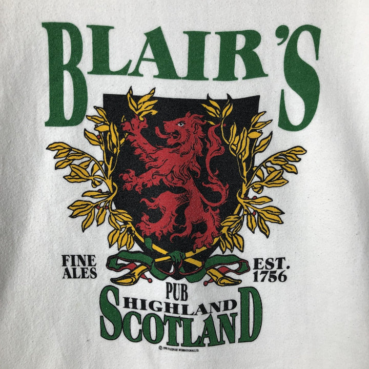 Vintage 80s-90'S Jerzees Super Sweats printed sweatshirt, made in the USA, size L, men's cotton white type Vintage Second Hand