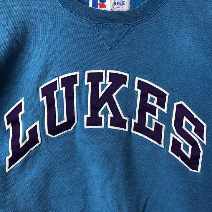 90'S Russell High Cotton College Sweatshirt, Made in USA, Men's Size XL, Vintage cotton Blue type light blue Vintage Second Hand