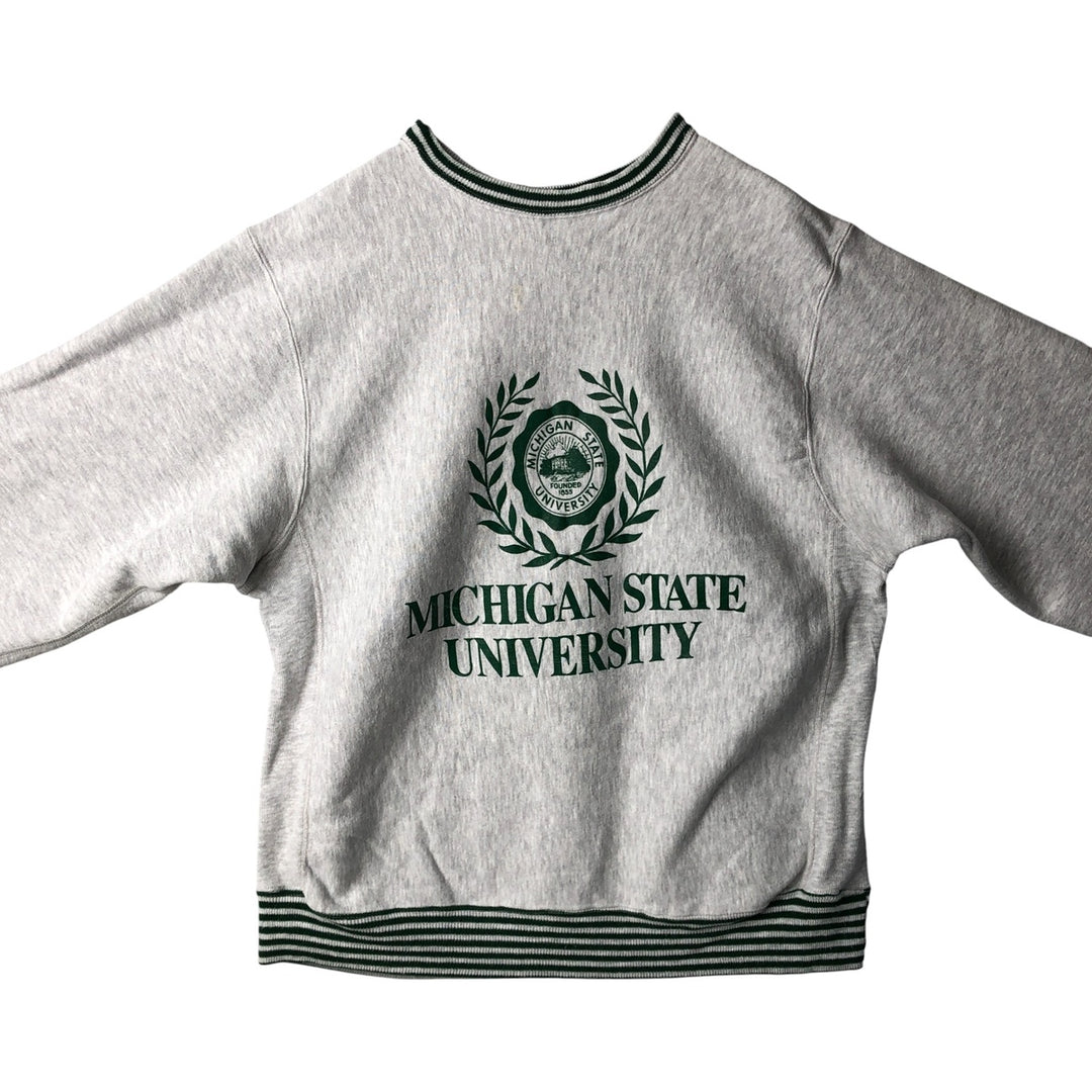Vintage 1990'S Michigan State MVP college sweatshirt, made in the USA, size L, men's. cotton pale white type Vintage Second Hand