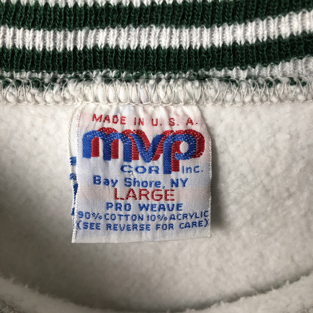 Vintage 1990'S Michigan State MVP college sweatshirt, made in the USA, size L, men's. cotton pale white type Vintage Second Hand