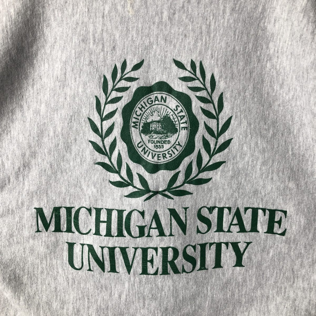 Vintage 1990'S Michigan State MVP college sweatshirt, made in the USA, size L, men's. cotton pale white type Vintage Second Hand