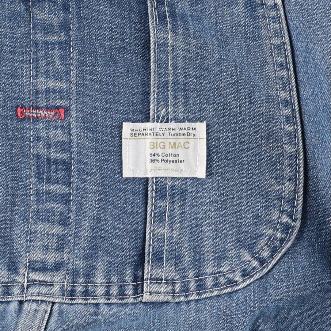 Vintage 1970'S JCPenney BIG MAC denim overalls, men's size W37. cotton blue type Vintage Second Hand