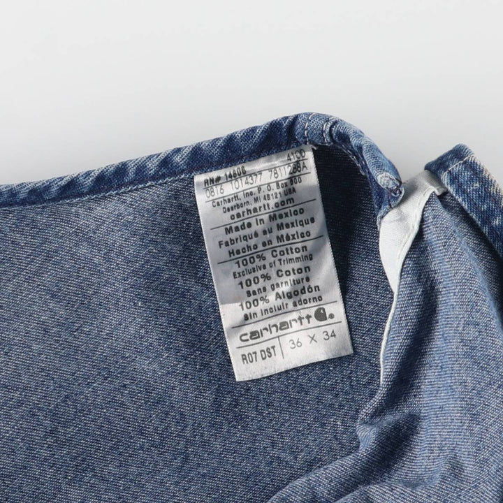 Carhartt denim overalls for men, equivalent to w36 cotton blue type Vintage Second Hand