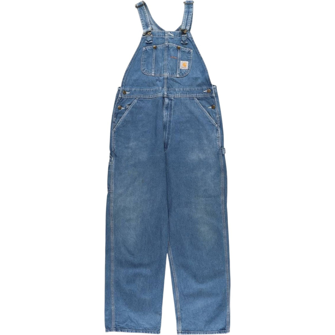Carhartt denim overalls for men, equivalent to W38 cotton blue type Vintage Second Hand