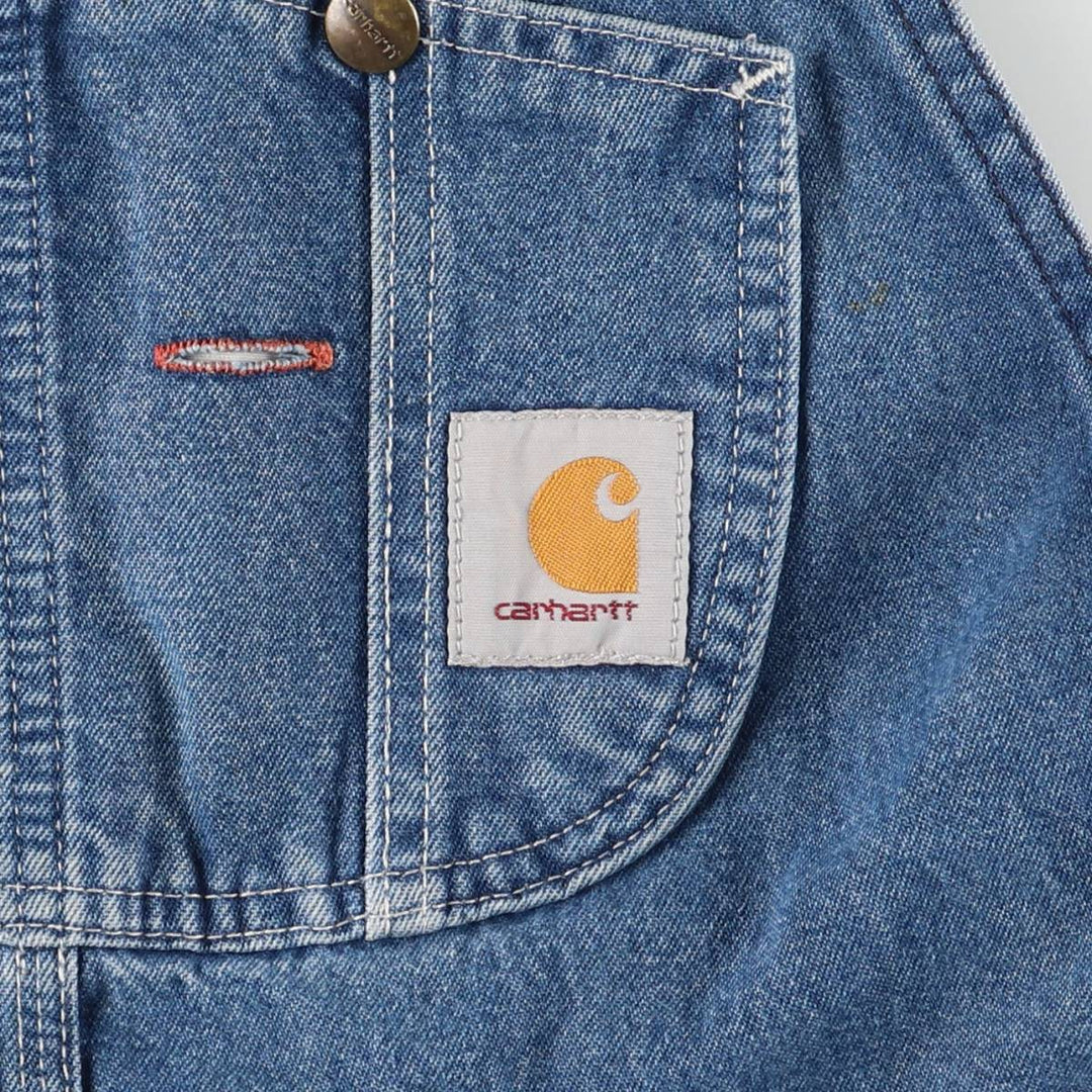 Carhartt denim overalls for men, equivalent to W38 cotton blue type Vintage Second Hand