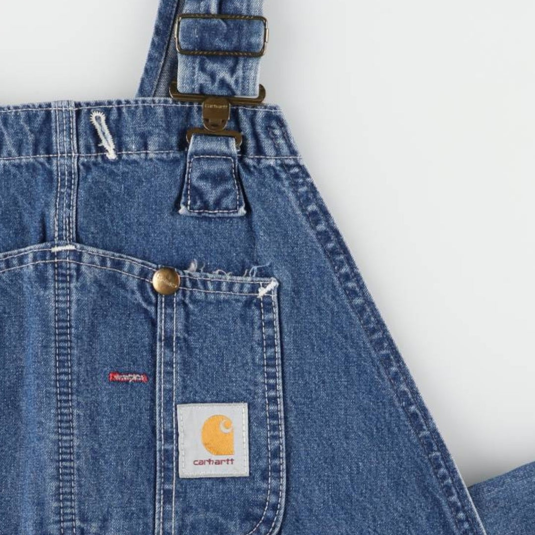 Vintage 80s-90'S Carhartt denim overalls, made in the USA, men's size W39. cotton blue type Vintage Second Hand