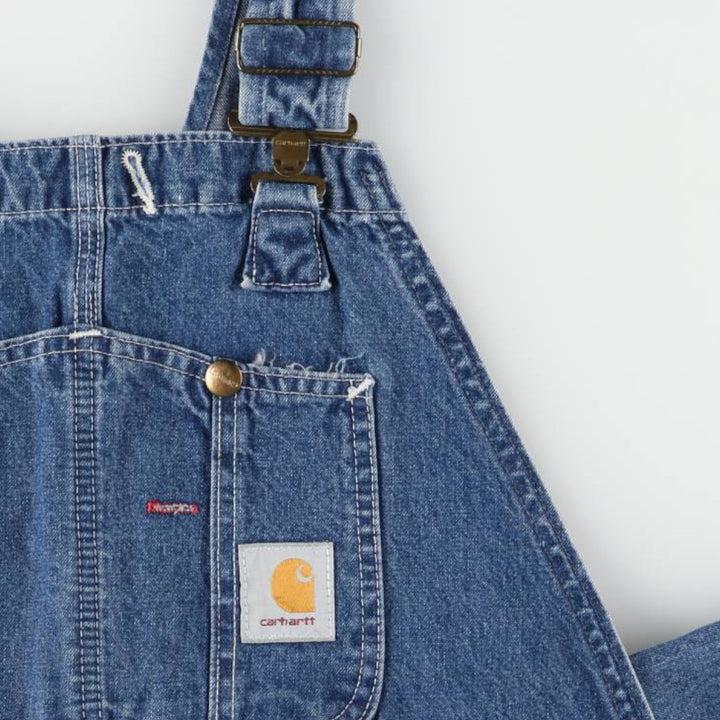 Vintage 80s-90'S Carhartt denim overalls, made in the USA, men's size W39. cotton blue type Vintage Second Hand