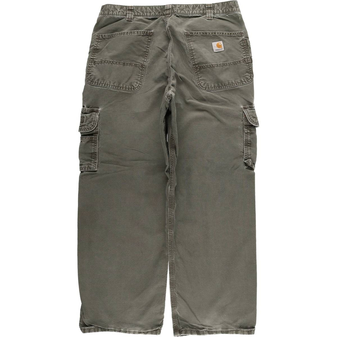 Carhartt Dungaree Fit Cargo Work Pants, Men's, Size 36 cotton Khaki type Vintage Second Hand