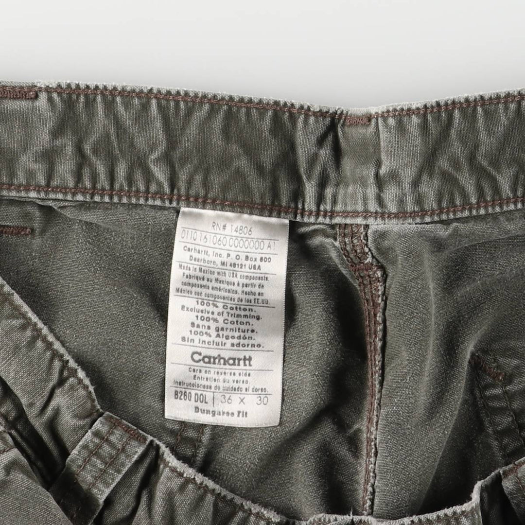 Carhartt Dungaree Fit Cargo Work Pants, Men's, Size 36 cotton Khaki type Vintage Second Hand