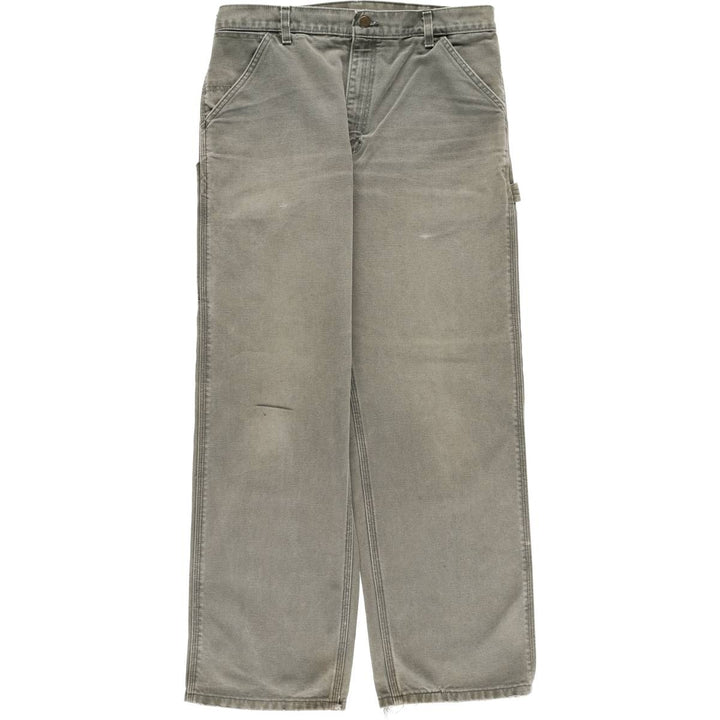 90'S Carhartt Duck Painter Pants, Made in USA, Men's, Size W35 cotton Khaki type Vintage Second Hand