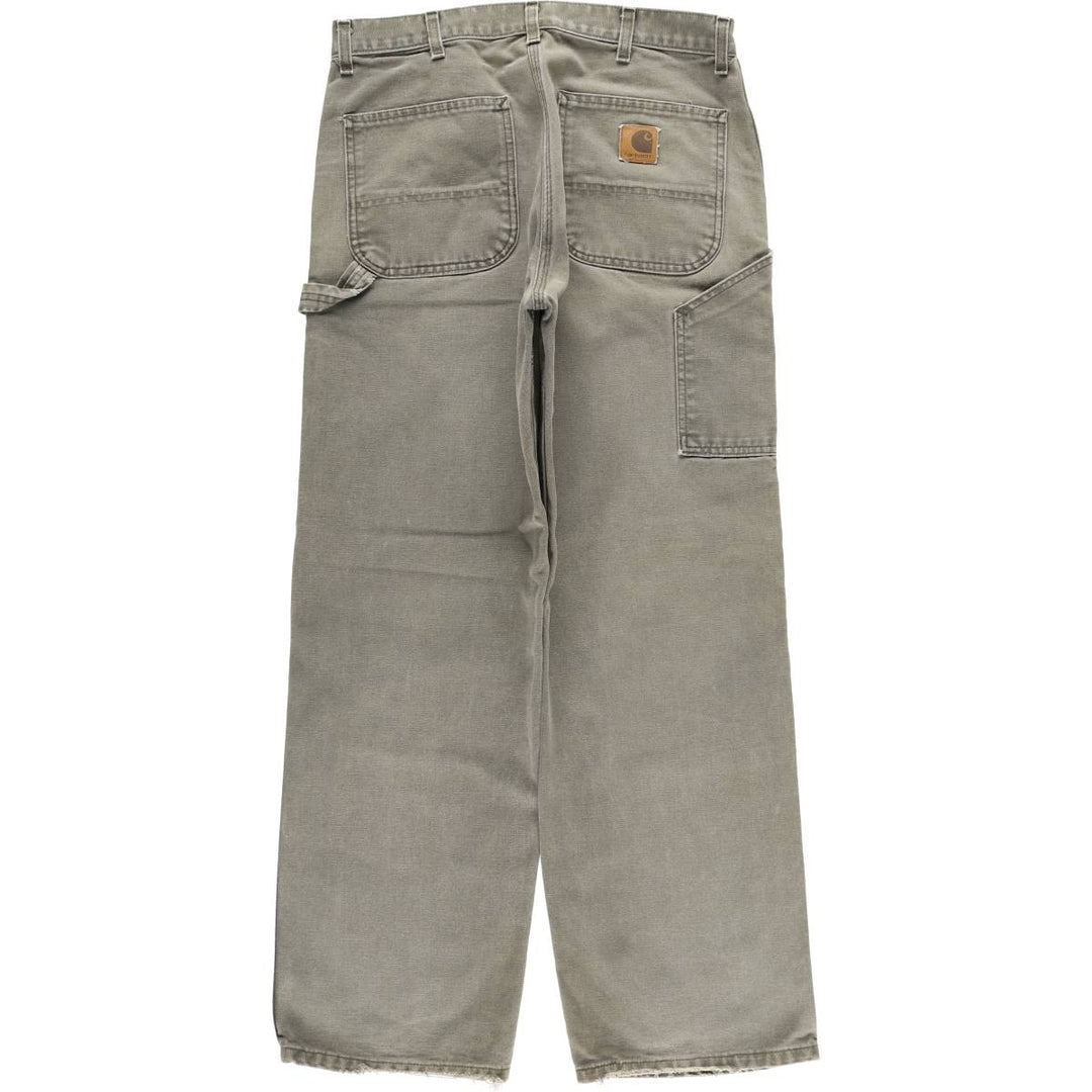 90'S Carhartt Duck Painter Pants, Made in USA, Men's, Size W35 cotton Khaki type Vintage Second Hand