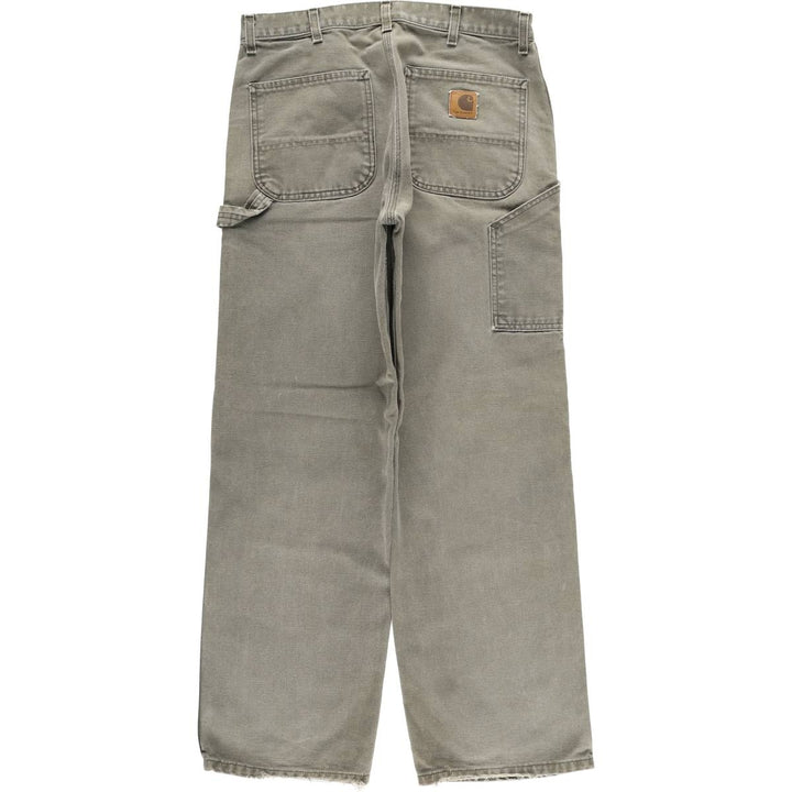 90'S Carhartt Duck Painter Pants, Made in USA, Men's, Size W35 cotton Khaki type Vintage Second Hand