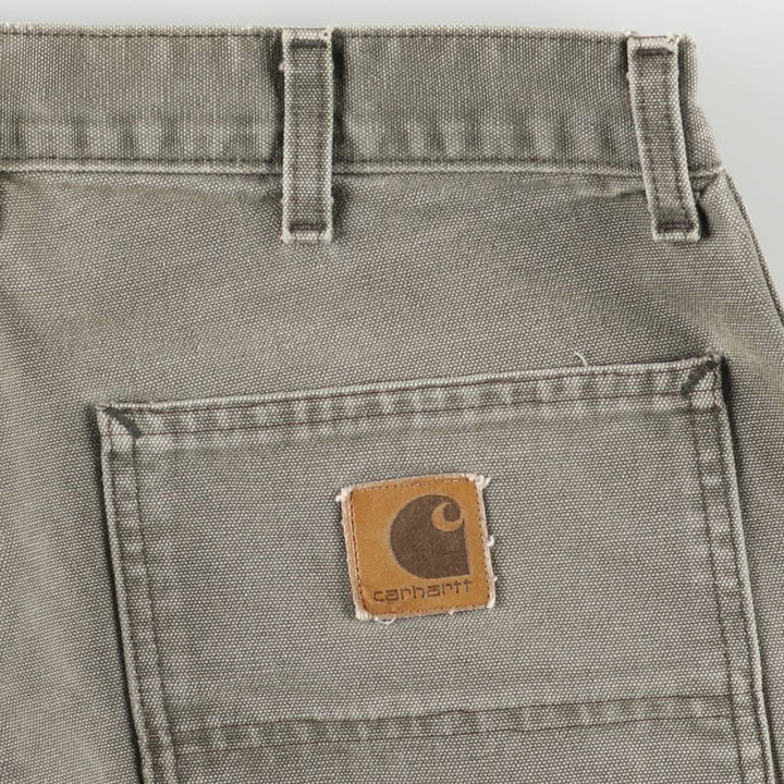 90'S Carhartt Duck Painter Pants, Made in USA, Men's, Size W35 cotton Khaki type Vintage Second Hand