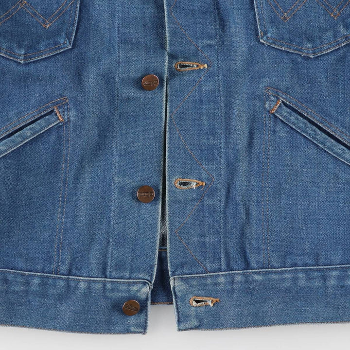 Vintage 80s-90'S Wrangler denim jacket, denim jacket, men's size S cotton blue type Vintage Second Hand