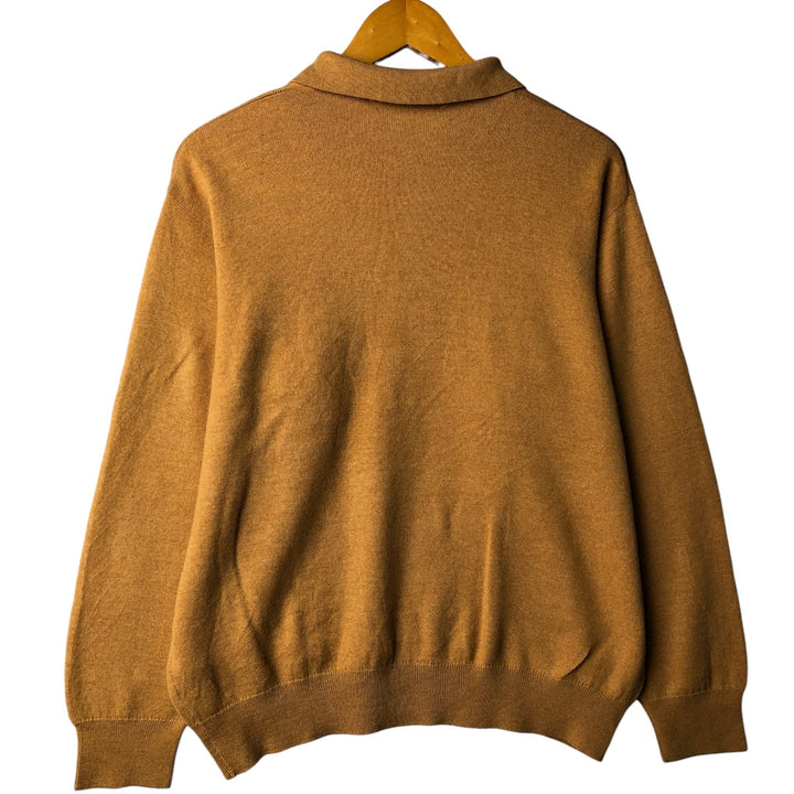 Burberry's polo knit sweater, made in Spain, men's size M Merino wool brown type Vintage Second Hand