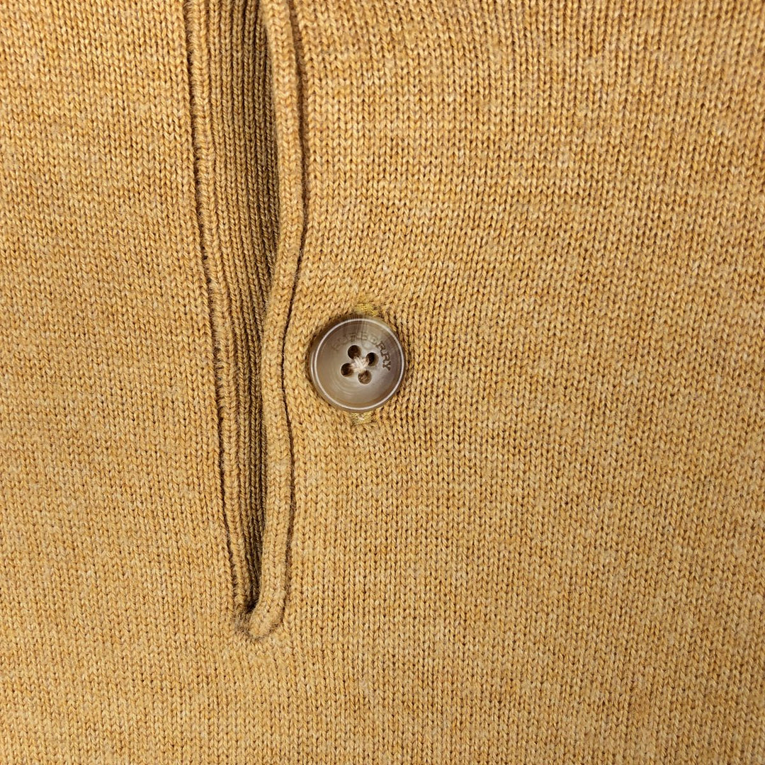 Burberry's polo knit sweater, made in Spain, men's size M Merino wool brown type Vintage Second Hand