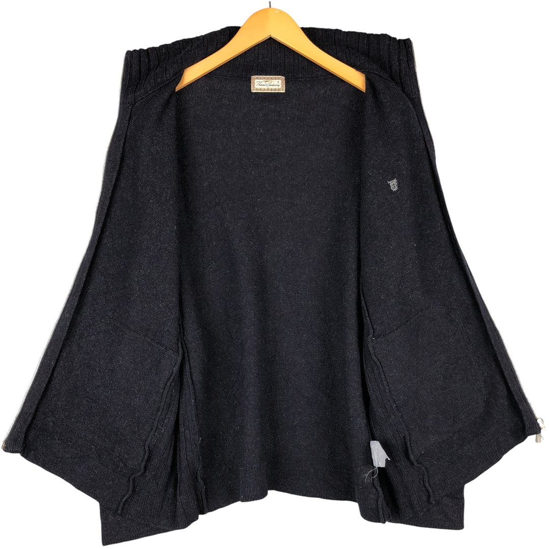 Burberry's Thomas Burberry Driver's Knit Sweater, Men's Size M wool navy blue type Vintage Second Hand