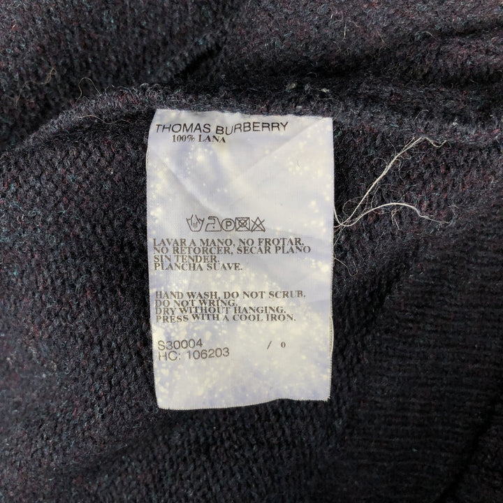 Burberry's Thomas Burberry Driver's Knit Sweater, Men's Size M wool navy blue type Vintage Second Hand
