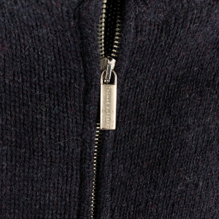 Burberry's Thomas Burberry Driver's Knit Sweater, Men's Size M wool navy blue type Vintage Second Hand