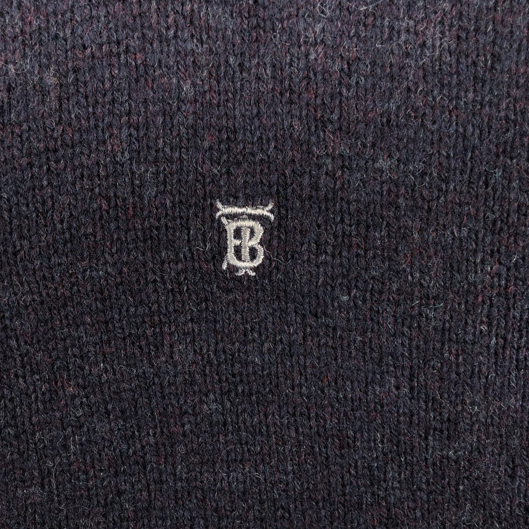 Burberry's Thomas Burberry Driver's Knit Sweater, Men's Size M wool navy blue type Vintage Second Hand
