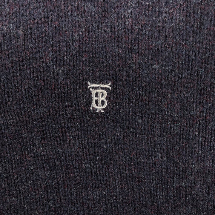 Burberry's Thomas Burberry Driver's Knit Sweater, Men's Size M wool navy blue type Vintage Second Hand