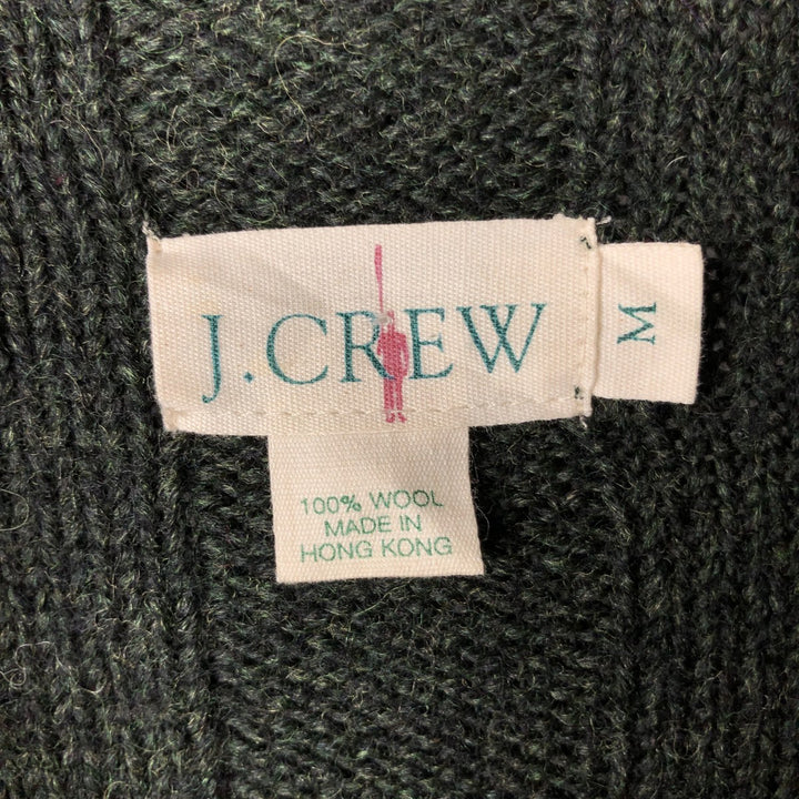 90'S J.Crew roll neck wool knit sweater, men's size M, vintage wool Green type dark green Vintage Second Hand
