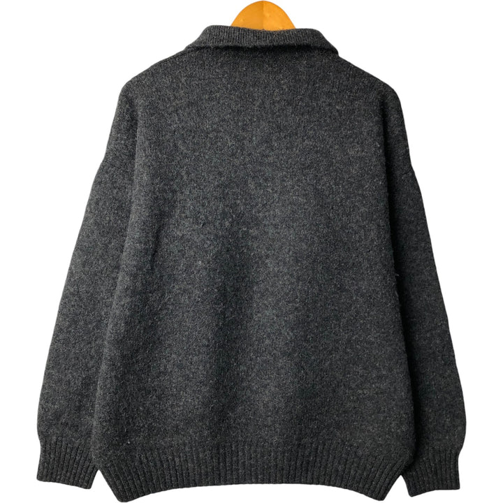 Burberry's BURBERRYS OF LONDON polo knit sweater, men's size XL wool Charcoal Vintage Second Hand