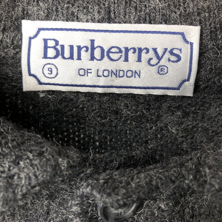 Burberry's BURBERRYS OF LONDON polo knit sweater, men's size XL wool Charcoal Vintage Second Hand