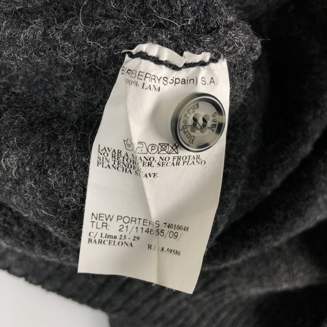 Burberry's BURBERRYS OF LONDON polo knit sweater, men's size XL wool Charcoal Vintage Second Hand