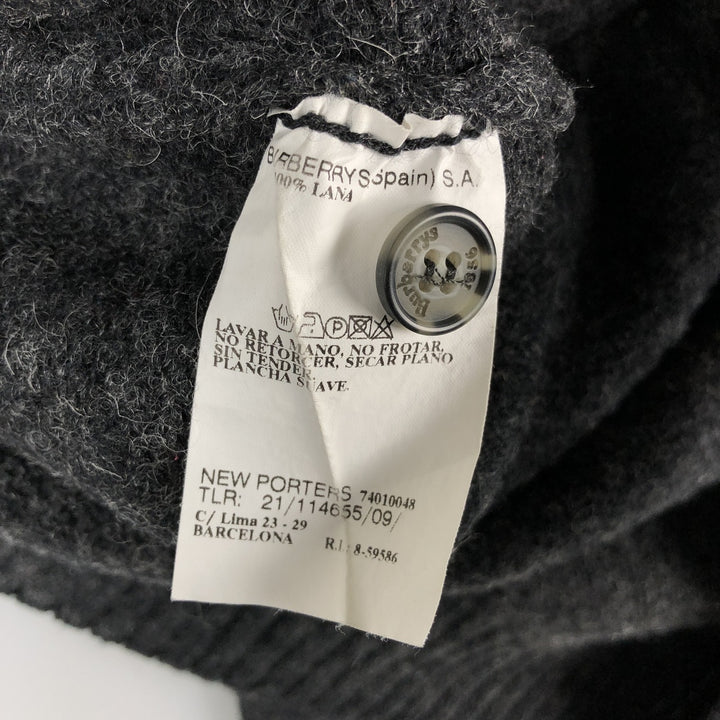 Burberry's BURBERRYS OF LONDON polo knit sweater, men's size XL wool Charcoal Vintage Second Hand